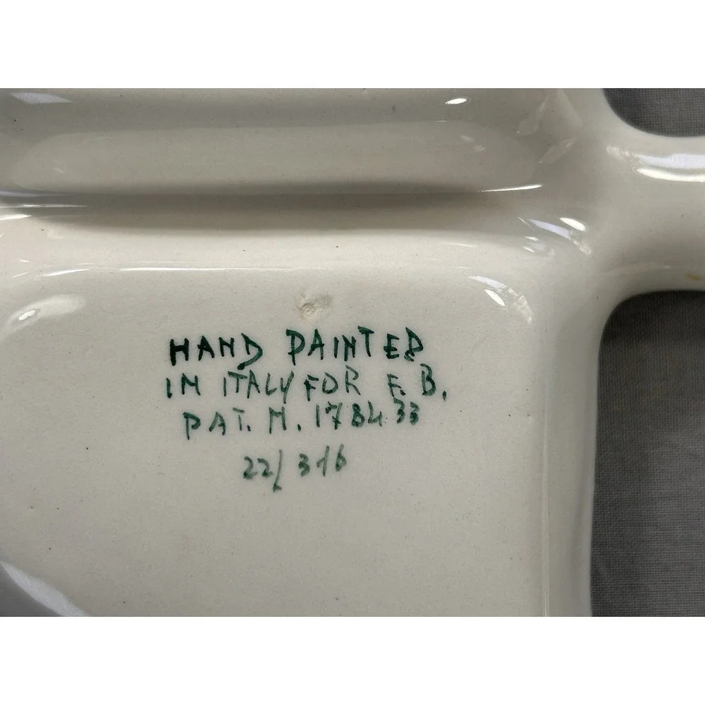 VTG Hand Painted Christmas Trees Italy Numbered each Have Wear Or Chip See Pics‎